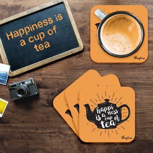 Happiness is a cup of tea Wooden Coaster