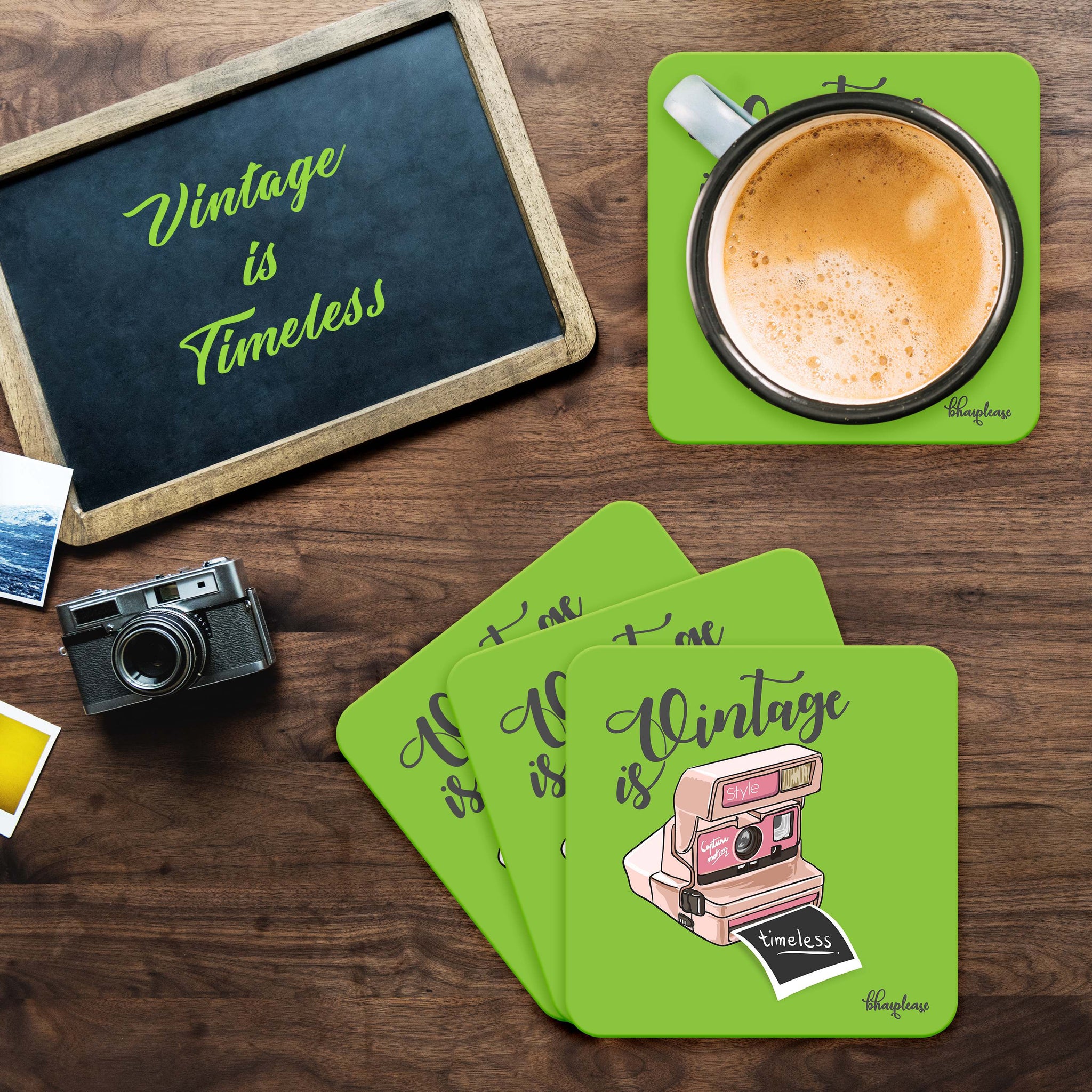 Vintage is timeless Wooden Coaster