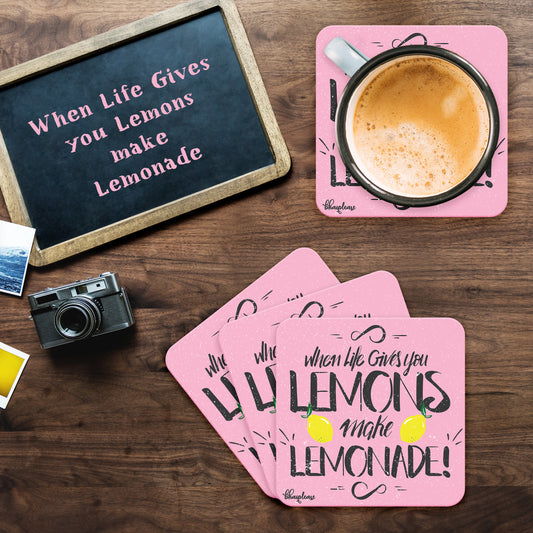 When Life Gives Lemon Wooden Coaster