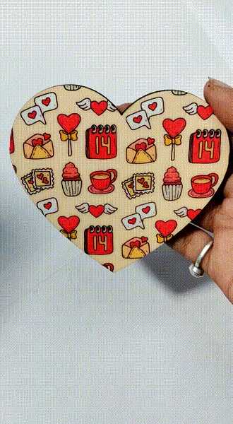 Valentine Gift (Hamper No 3) - 6 products (Fridge Magnet, Coaster , Pop Holder, Card, Chocolate and Rose)