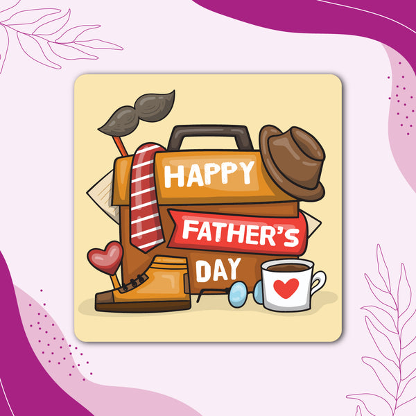 Happy Fathers Day Wooden Fridge / Refrigerator Magnet