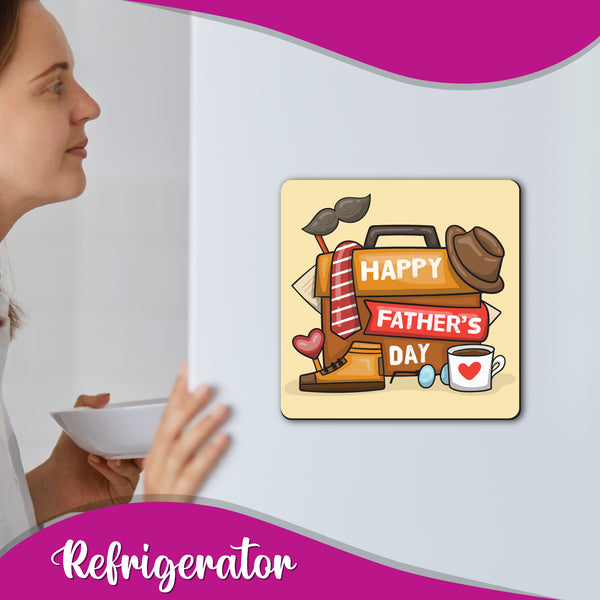 Happy Fathers Day Wooden Fridge / Refrigerator Magnet