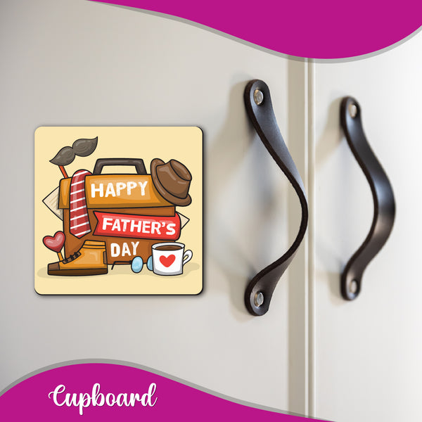 Happy Fathers Day Wooden Fridge / Refrigerator Magnet
