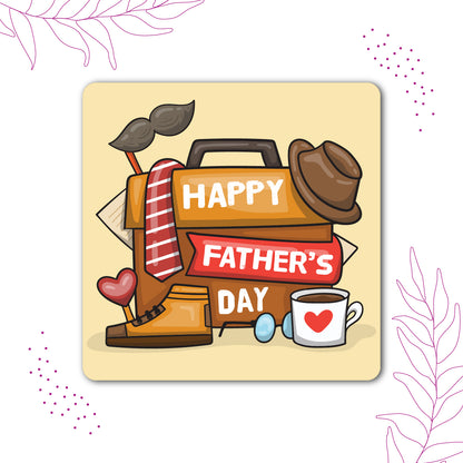Happy Fathers Day Wooden Fridge / Refrigerator Magnet
