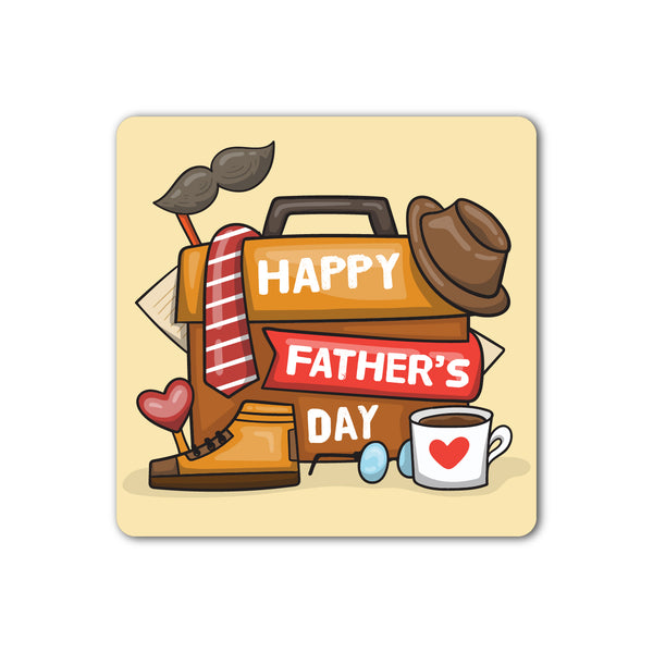 Happy Fathers Day Wooden Fridge / Refrigerator Magnet