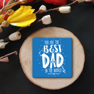 Best Dad in the World Wooden Fridge / Refrigerator Magnet