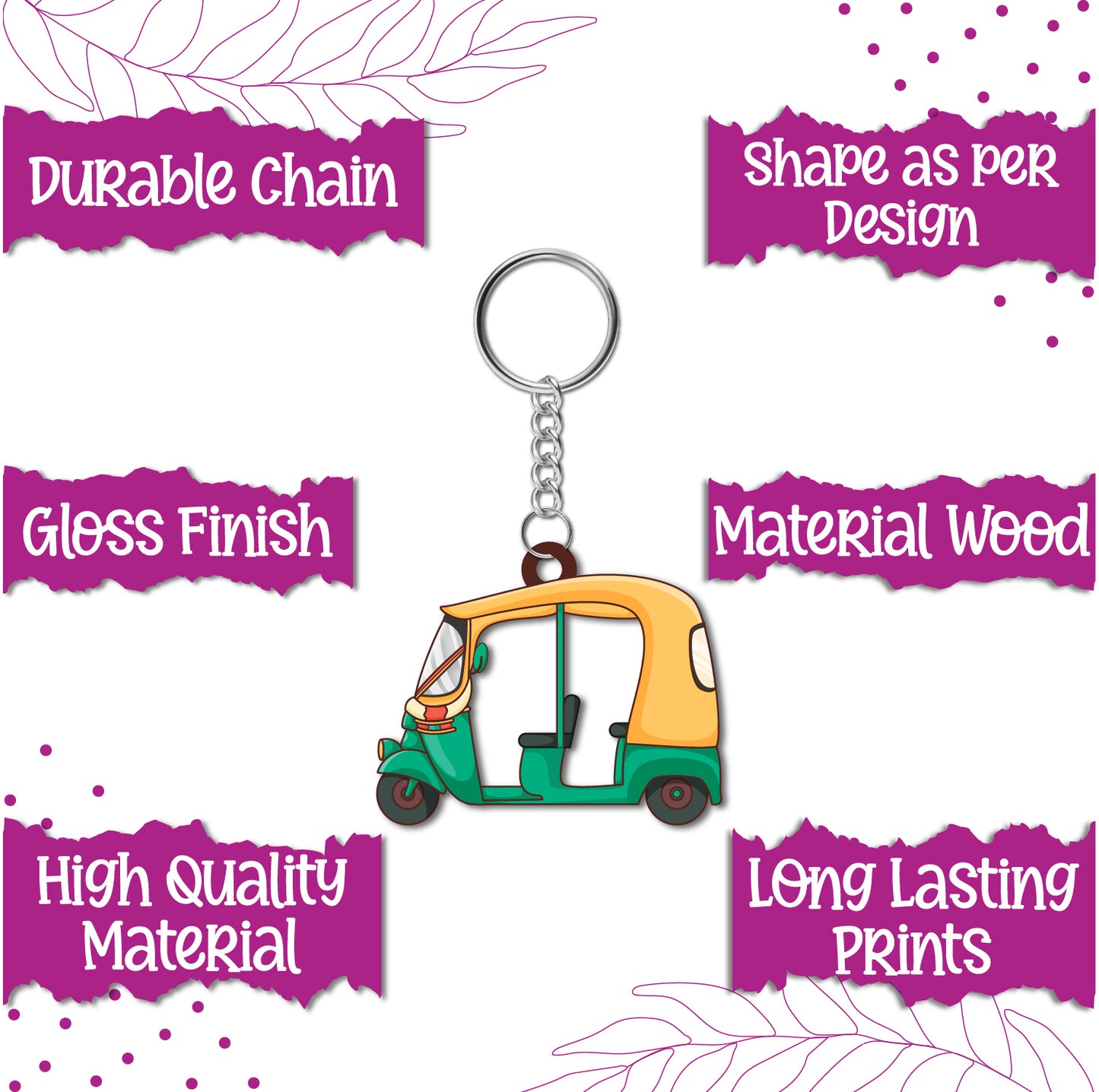 Auto Wooden Keychain