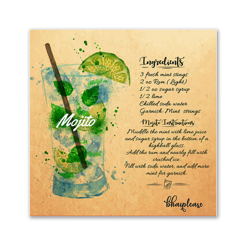 Mojito Wooden Fridge / Refrigerator Magnet