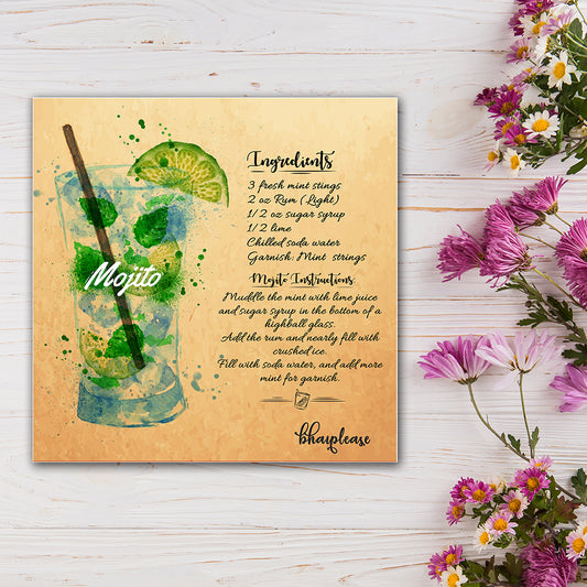 Mojito Cocktail Fridge Magnet