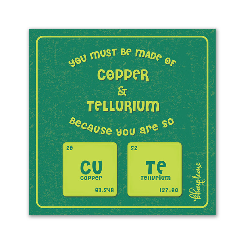 Cu & Te Wooden Fridge Magnet