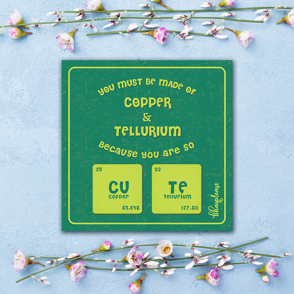Cu & Te Wooden Fridge Magnet