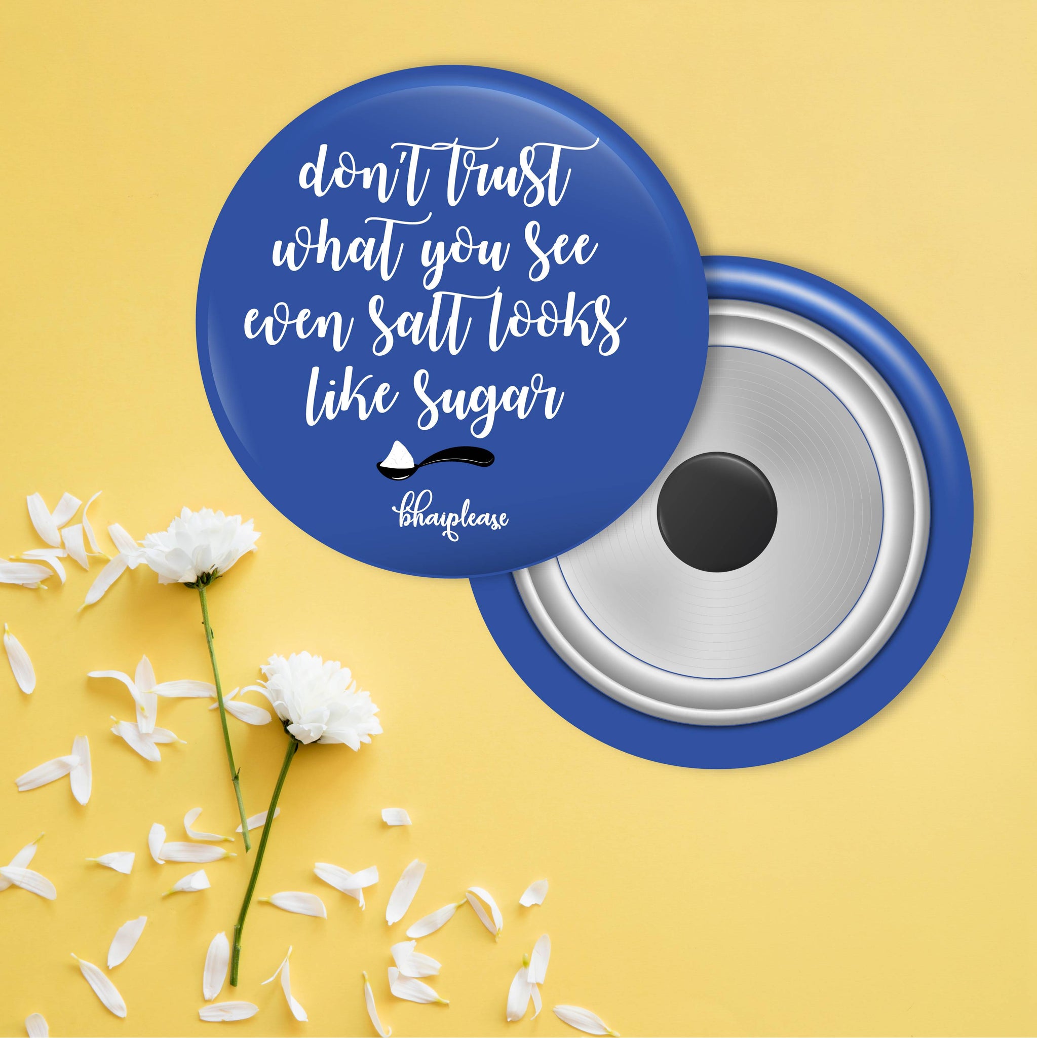 Dont Trust What You See When Salt Round Fridge Magnet