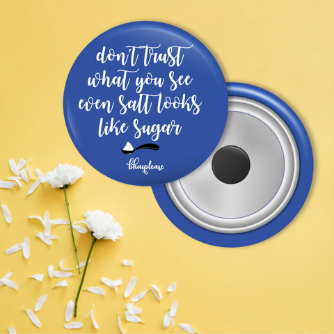 Dont Trust What You See When Salt Round Fridge Magnet
