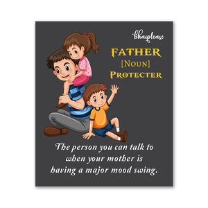 Father is Protecter Wooden Fridge / Refrigerator Magnet