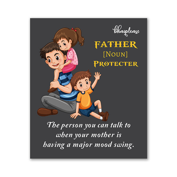 Father is Protector Wooden Fridge Magnet