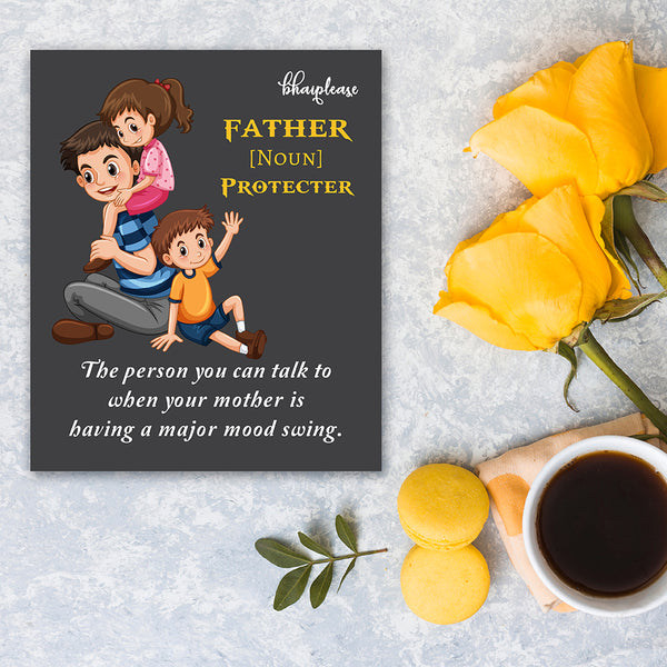 Father is Protector Wooden Fridge Magnet