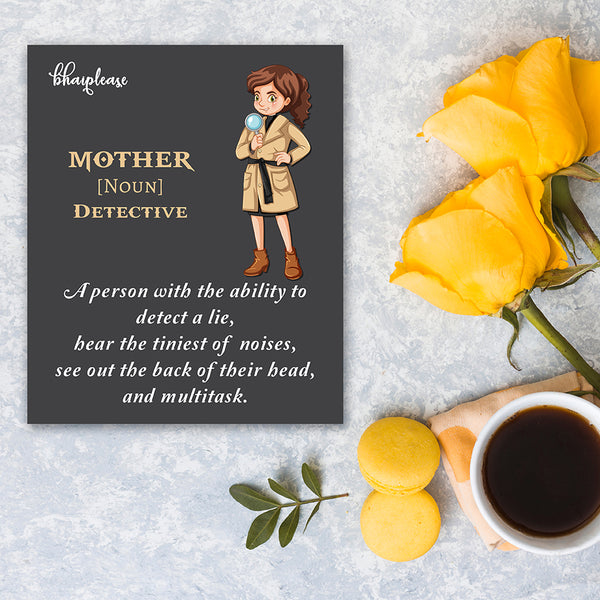 Mother Detective Wooden Fridge / Refrigerator Magnet