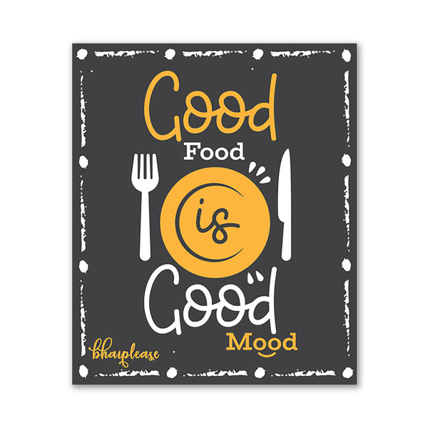 Good Food is Good Mood Wooden Fridge / Refrigerator Magnet