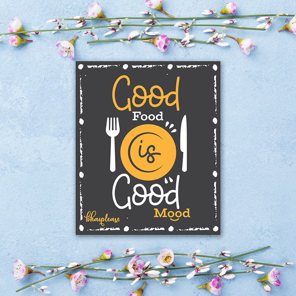 Good Food is Good Mood Wooden Fridge / Refrigerator Magnet