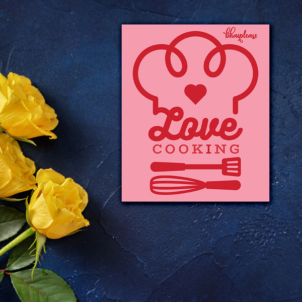 Love Cooking Wooden Fridge / Refrigerator Magnet