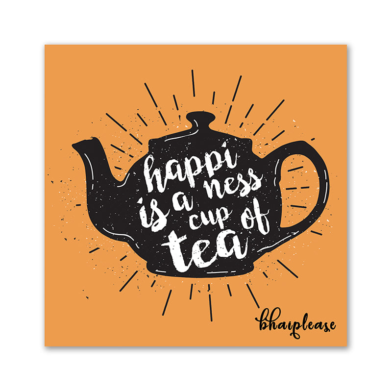 Happiness is Cup of Tea Wooden Fridge Magnet