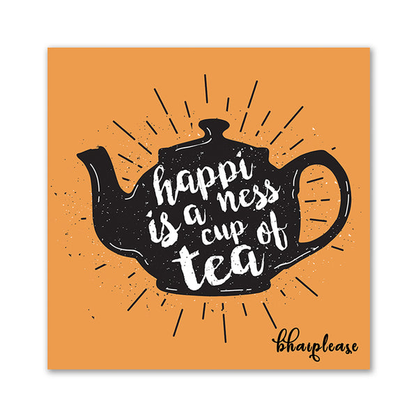 Happiness is Cup of Tea Wooden Fridge Magnet
