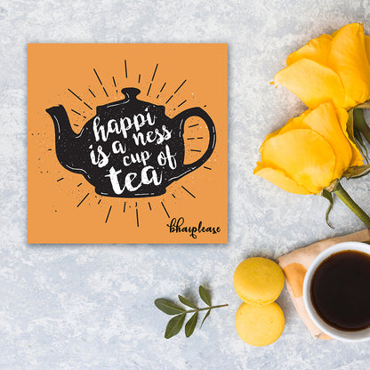 Happiness is Cup of Tea Wooden Fridge Magnet