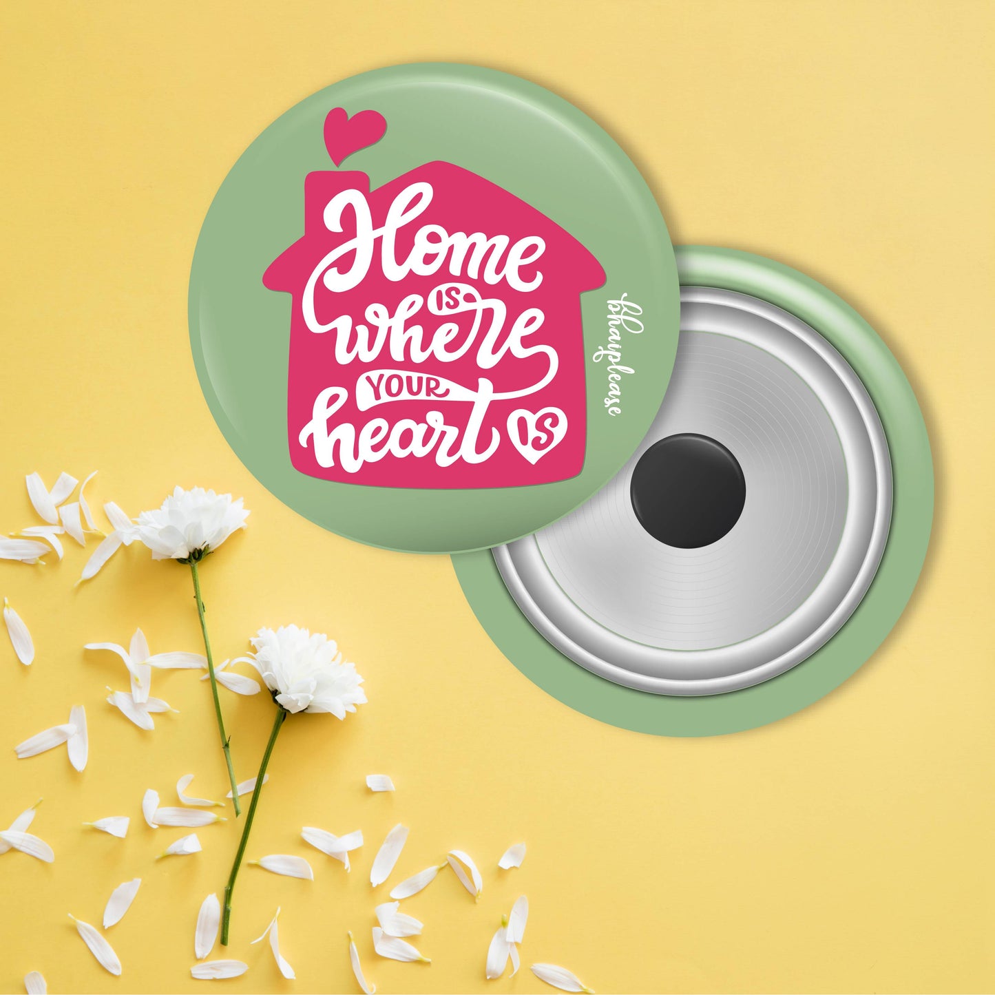 Home is where your heart is Round Fridge Magnet