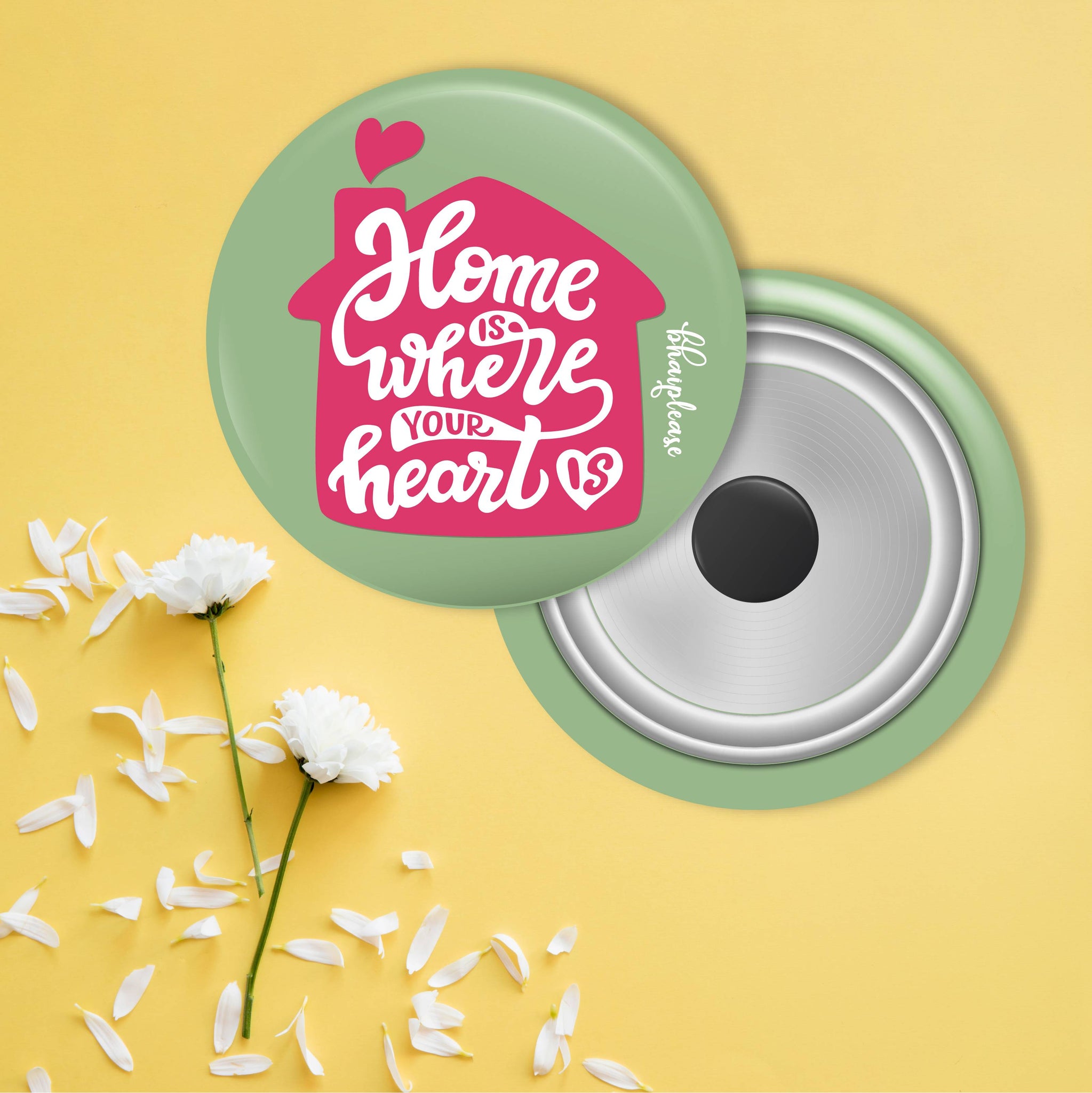 Home is where your heart is Round Fridge Magnet