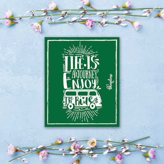 Life is a Journey Enjoy the Ride Wooden Fridge / Refrigerator Magnet