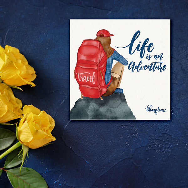 Life is an Adventure Wooden Fridge / Refrigerator Magnet