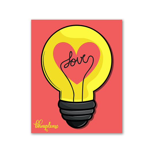 Love Bulb Wooden Fridge / Refrigerator Magnet