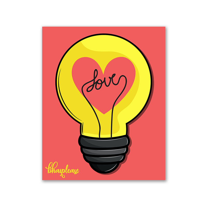 Love Bulb Wooden Fridge / Refrigerator Magnet
