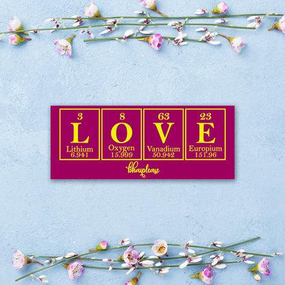 Love Periodic Table Wooden Fridge / Refrigerator Magnet