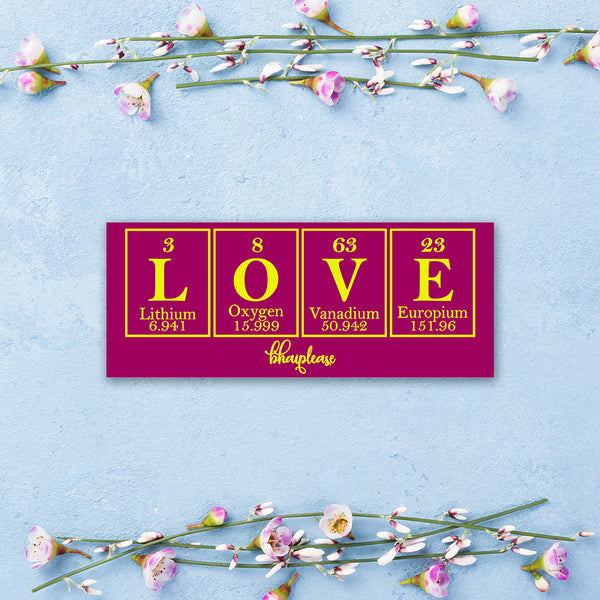 Love Periodic Table Wooden Fridge / Refrigerator Magnet