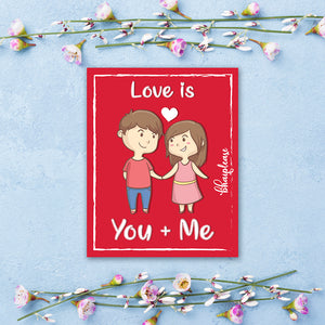 Love is You and Me Wooden Fridge / Refrigerator Magnet