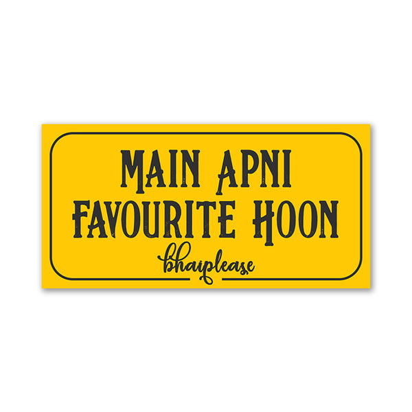 Main apni favourite Hu (Yellow) Wooden Fridge / Refrigerator Magnet
