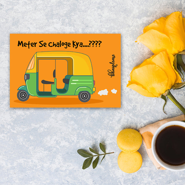 Meter Se Chaloge Kya Wooden Fridge / Refrigerator Magnet