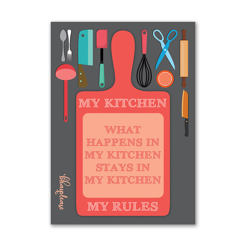 My Kitchen My Rules Wooden Fridge / Refrigerator Magnet
