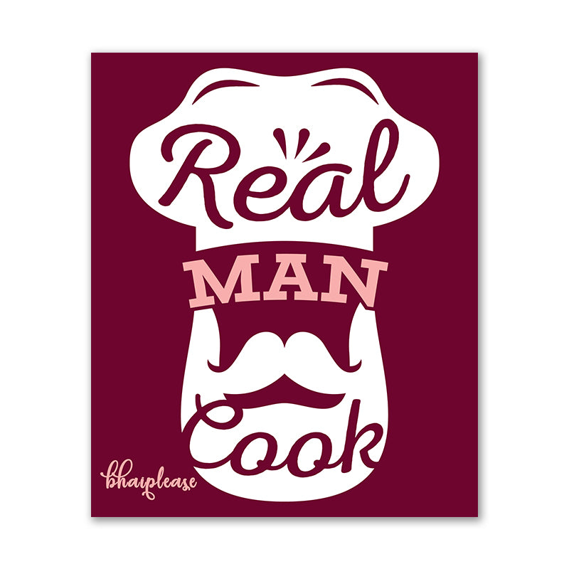 Real Man Cook Wooden Fridge / Refrigerator Magnet