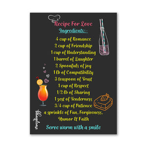 Recipe for Love Wooden Fridge / Refrigerator Magnet