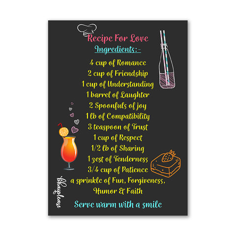 Recipe for Love Wooden Fridge / Refrigerator Magnet