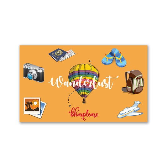 Wanderlust Wooden Fridge / Refrigerator Magnet