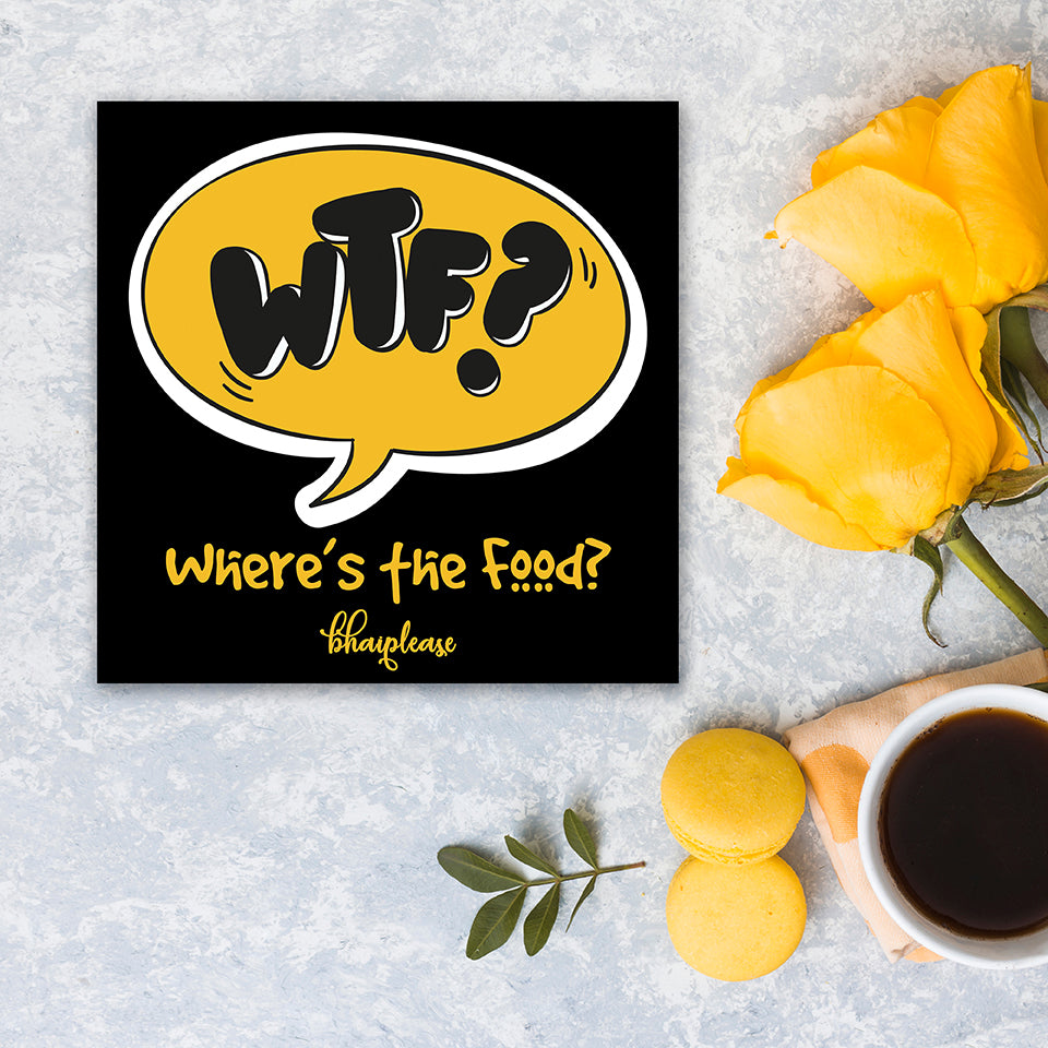 WTF Where's the Food Wooden Fridge / Refrigerator Magnet