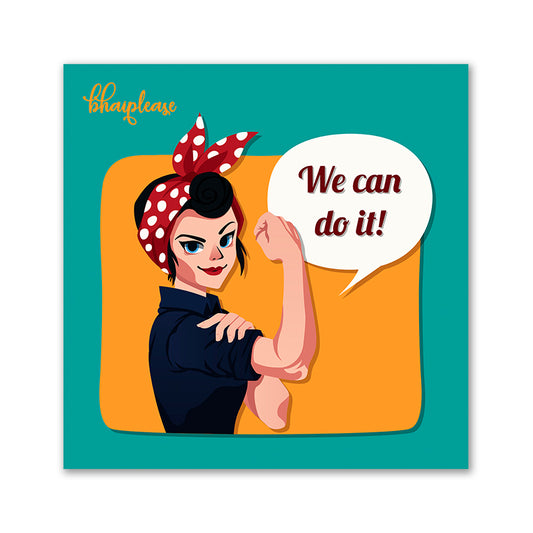 We Can do it Wooden Fridge / Refrigerator Magnet