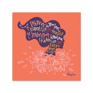 A Strong woman Stands Up for Herself Wooden Fridge / Refrigerator Magnet