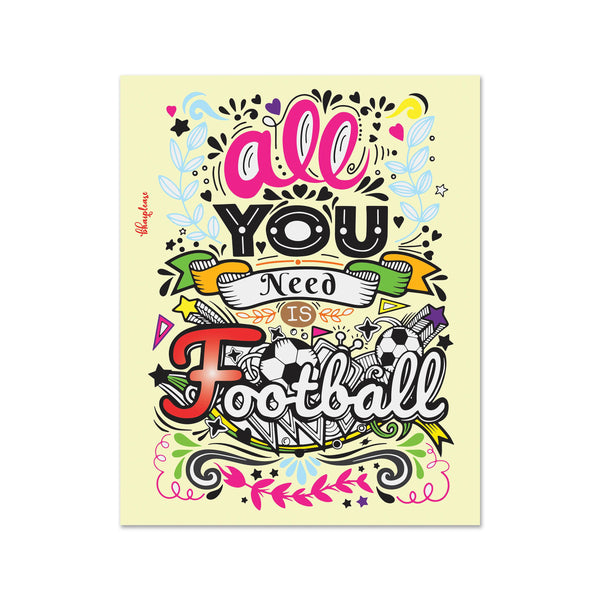 All you need is Football Wooden Fridge Magnet
