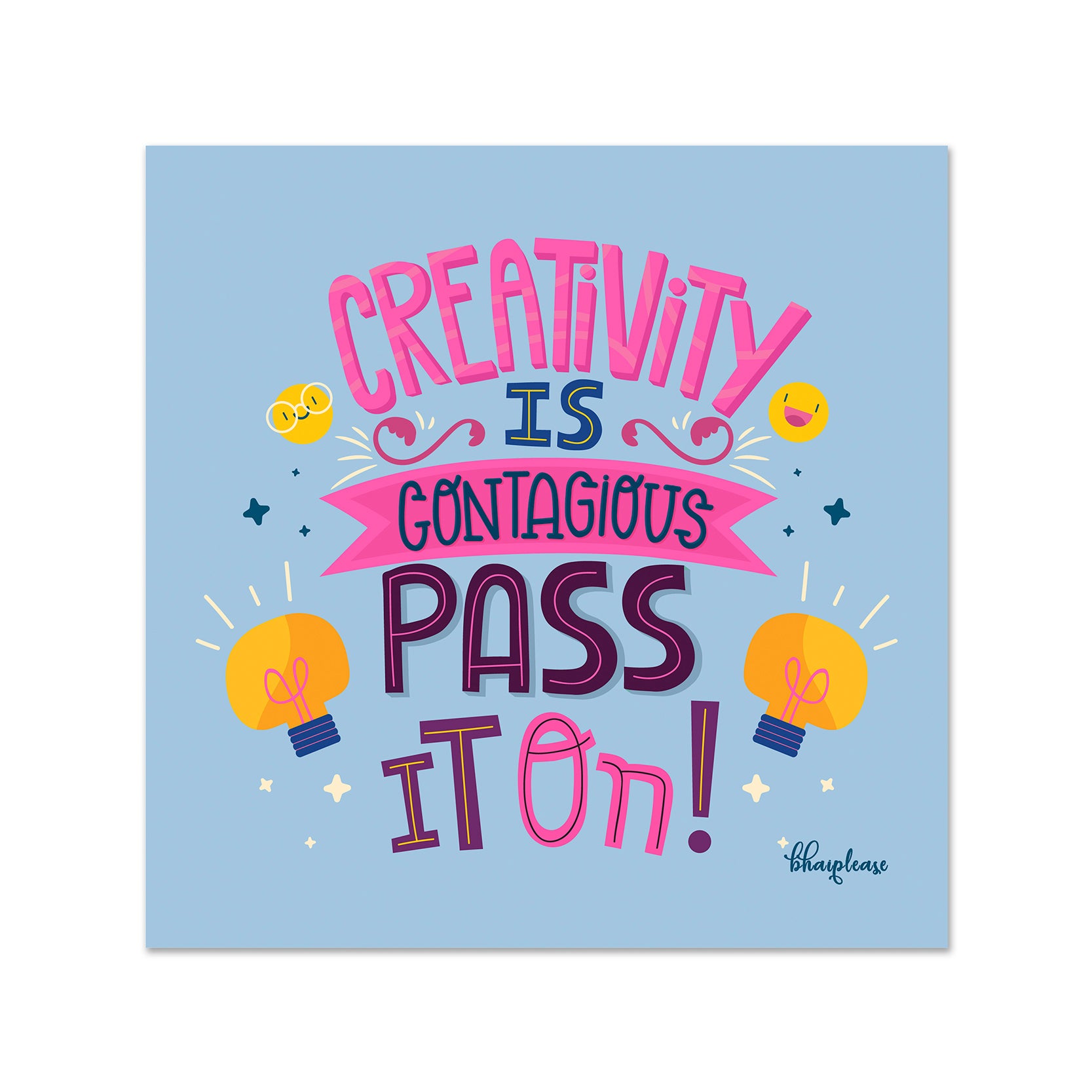Creativity is Contagious Pass it on Wooden Fridge / Refrigerator Magnet