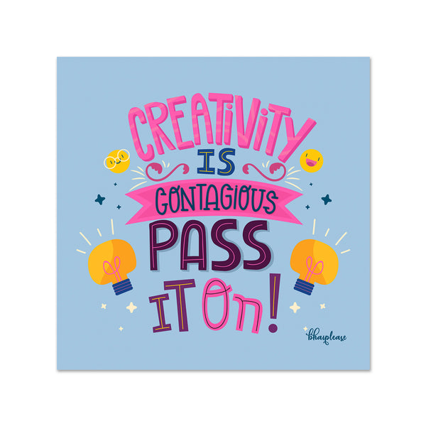 Creativity is Contagious Pass it on Wooden Fridge Magnet