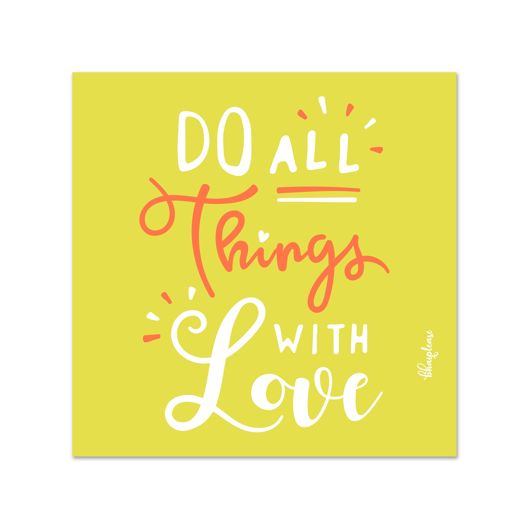 Do All Things with Love Wooden Fridge / Refrigerator Magnet